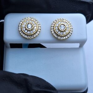 14k Over 925 Sterling Silver 0.67ctw Moissanite Diamond Stud Earrings